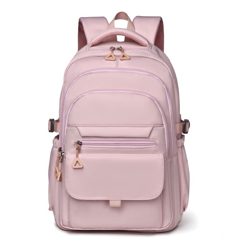 New Solid Color Middle School Student Schoolbag Simple Large-capacity Travel Backpack Women's Leisure Outdoor Travel Backpack
