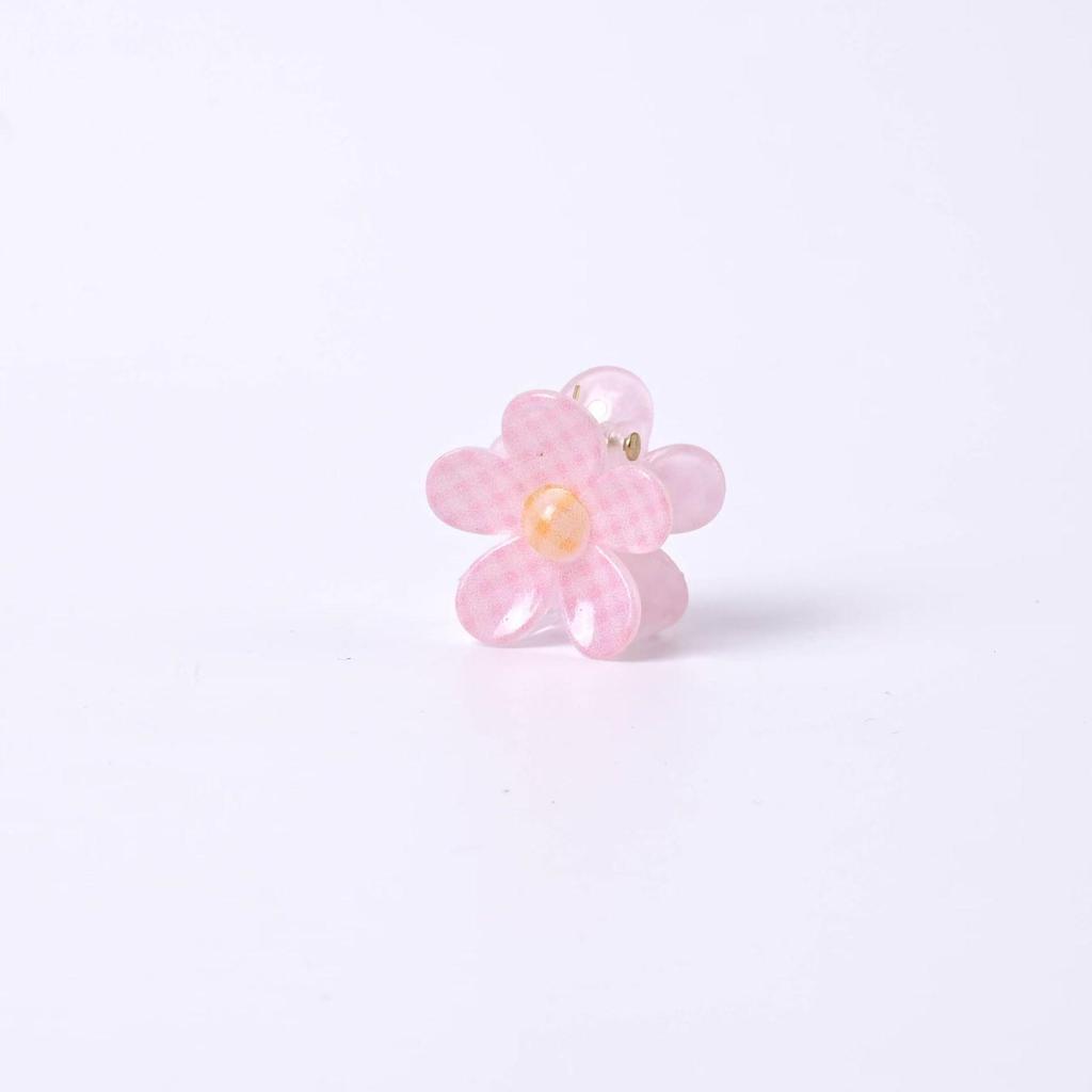 2.5cm Frangipani Grid Print Hair Claw Clip for Kids