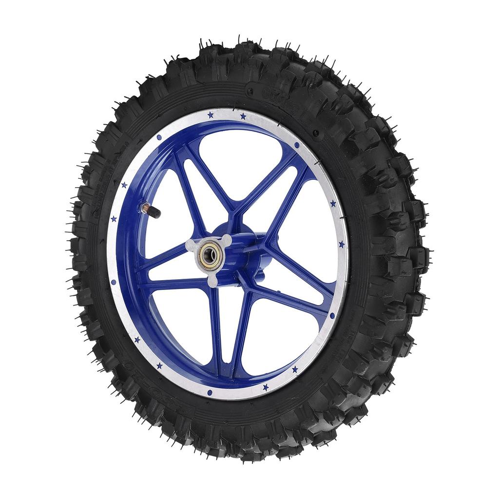 2,510 Zoll Vorderrad mit Scheibenbremse und Reifen Anti-Rutsch für 47cc 49cc 2-Takt Mini-Dirtbike(blau )