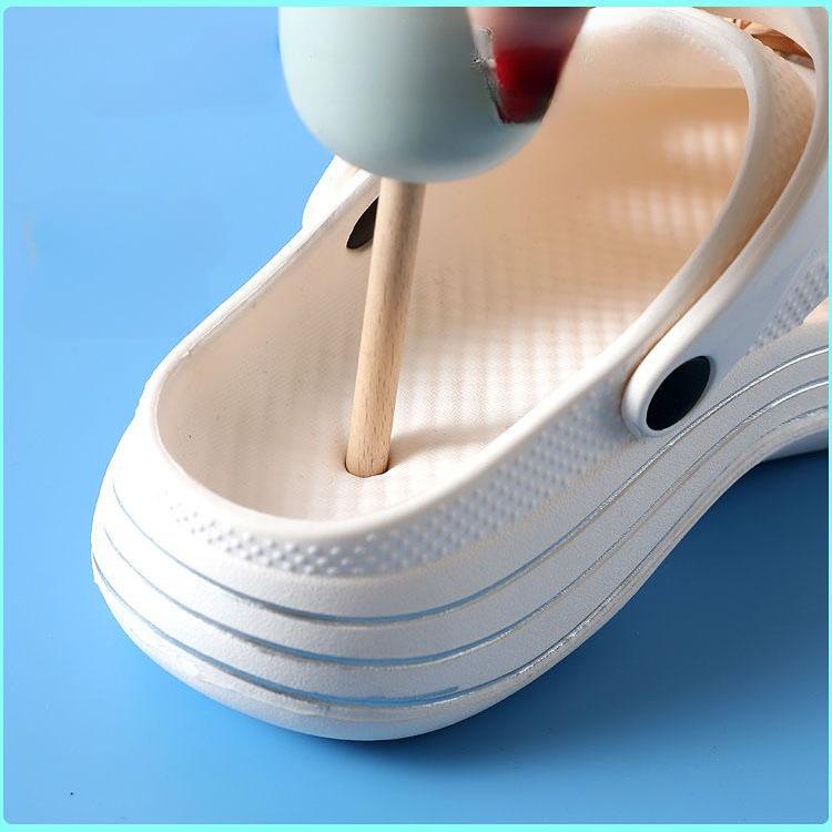 2 in 1 Sandalen und Hausschuhe zum Tragen nach außen Damen-Haushalts-Anti-Rutsch-Sandalen mit dicker Sohle und umwickelter Zehenpartie Sommer-Damen-Lochschuhe