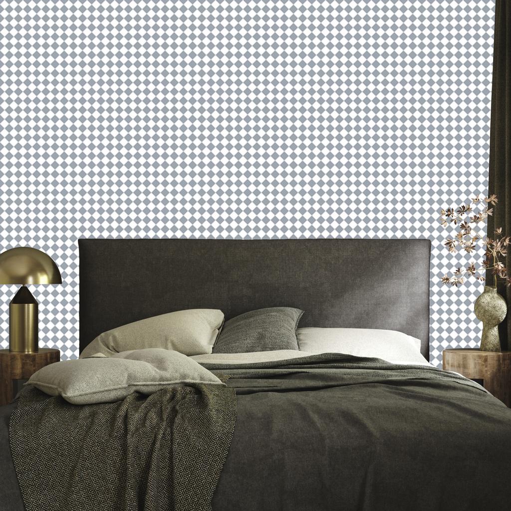 Geometric rhombus wallpaper light gray, white and gray 50x1000