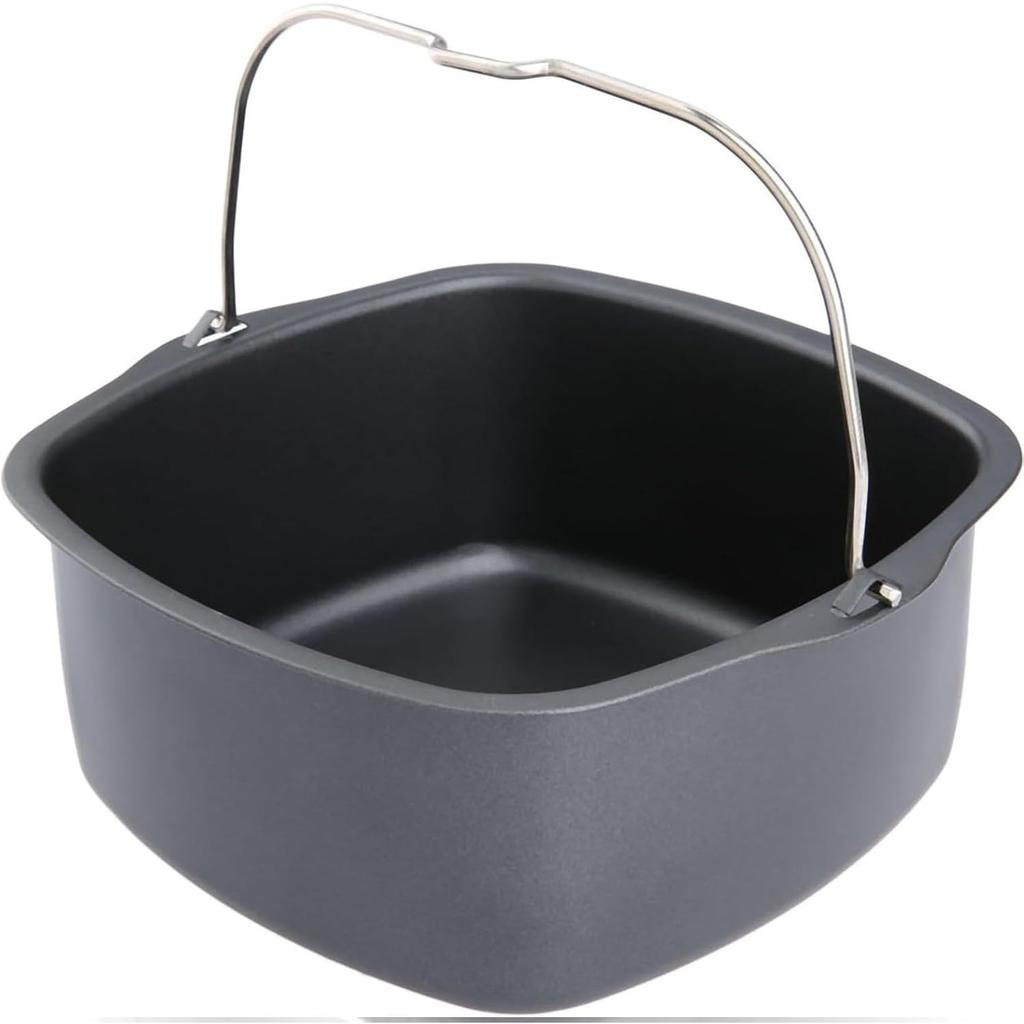 Hot Air Fryer Mould, Heat-Resistant Air Fryer Accessories, Reusable Cake Mould, Bread Baking Basket, Easy to Clean Iron Fryer Baking Mould