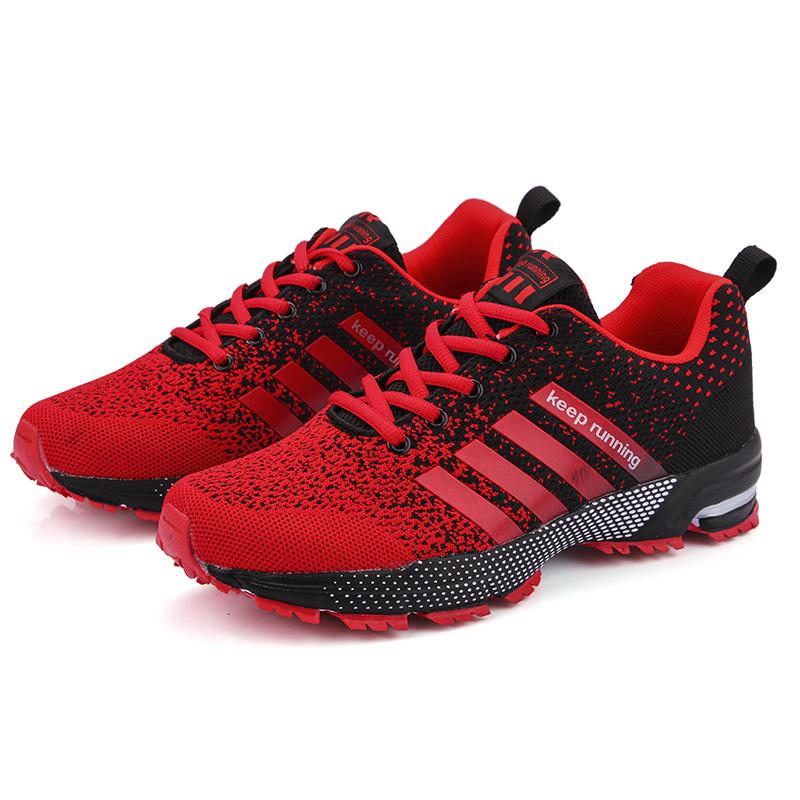 Talla Grande 47 Negro Rojo Verano Transpirables Zapatillas de Running para Hombre Unisex Deportivas para Exterior Zapatillas de Carrera Cómodas con Cordones Zapatos Deportivos para Mujer