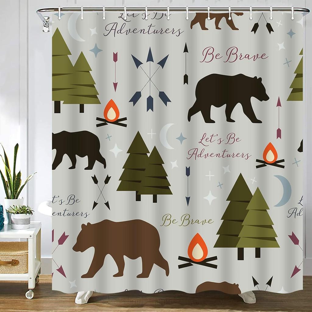 Abstract for Girl Teenagers with Lipstick Patch Badges Paris Eiffel Tower Home Decor Shower Curtain Sets with Hooks Polyester