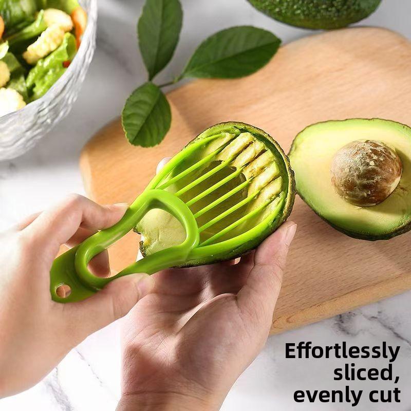 Multifunctional Avocado Cutter Household Kiwi Fruit Peeler Corer Slicer Pulp Separator Double Blade Kitchen Tool for Home Use