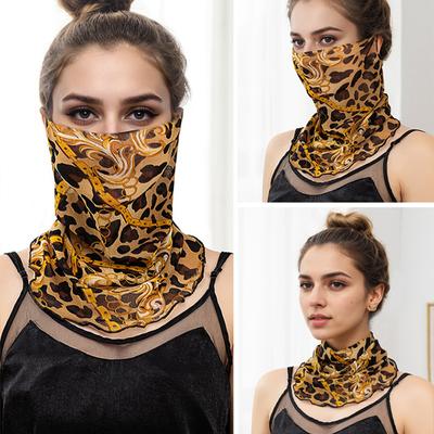 Damen-Gesichtsmaske mit Blumendruck, atmungsaktiv, Schleier, Sommer-Halsklappenabdeckung, schicke Sonnenschutzmaske, Radsport-Modeaccessoires