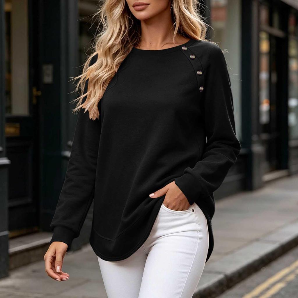 Women's Long Sleeve Tunic Top Casual Pullover Blouse for Everyday Wear