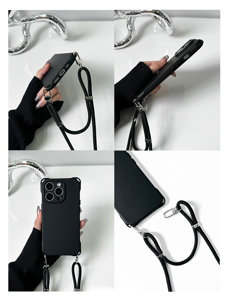 Šňůrka na krk Crossbody Lano Popruh Lanyard Pouzdro na telefon Pro iPhone 15 12 13 14 Pro Max Plus Matný Měkký Silikon Nárazuvzdorný Kryt