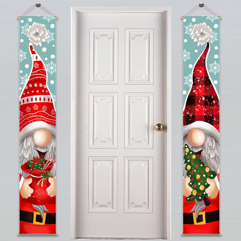 Christmas Couplets, Santa Claus, Snowman, Decoration, Oxford Cloth Couplets