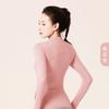 Womens Slim Fit Long Sleeve Running Jacket Breathable Gym Top With Stand Collar Yoga Fitness Workout