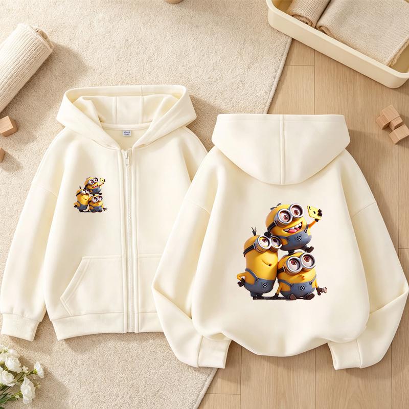 New Minionses Kids Zipper Hoodies Coats Girl Boy Sweatshirt Clothes Long Sleeve Harajuku Pullovers Casual Hooded Tops GIFT 2026