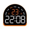 USB Powered Digital Alarm Clock with Mood Light TEMP Date Week 3-level Brightness Table Clock Auto Dimmable 12/24H LED Clock