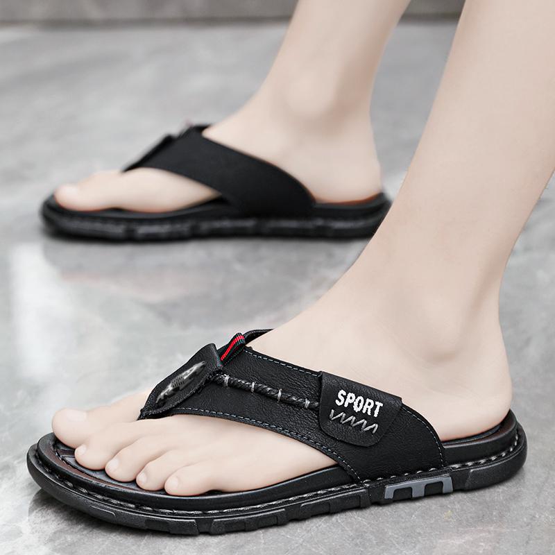Fashion Flip Flops Mens Slippers Summer Casual Shoes Beach Sandals Outdoor Slides Walking Comfort Leather Luxury Designer Fashion 47