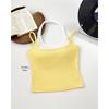 Fashionable Color Block Halterneck Slimming Retro T-Shirt Vest