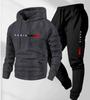 2025 Men's Pullover Hoodie and Jogger Set with Printed Logo