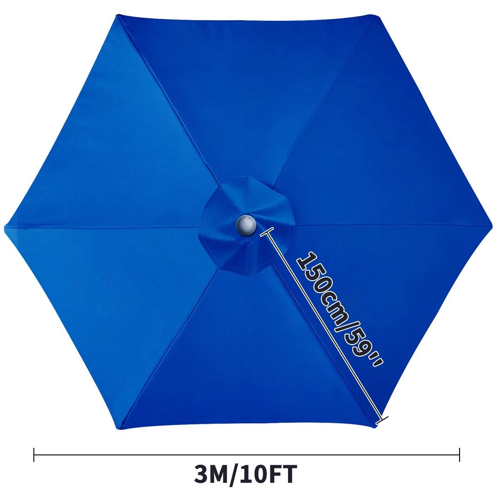 6/8 Ribs Replacement Parasol Canopy Waterproof Weatherproof UV-Anti Parasol Replacement Canopy Cover Large Patio Umbrella Cloth