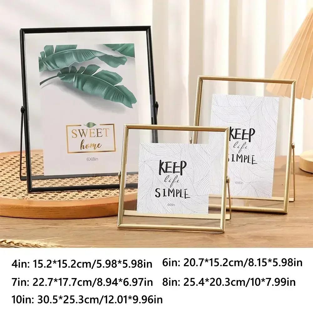 4/6/7/8/10 Inch Metal Photo Frame Multi-purpose Rectangle Acrylic Screen Picture Holder Gold Black Picture Frame Photo Display