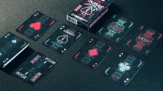 BICYCLE CYBERPUNKT CYBERCITY Playing Cards 1 DECK in a Wooden Box