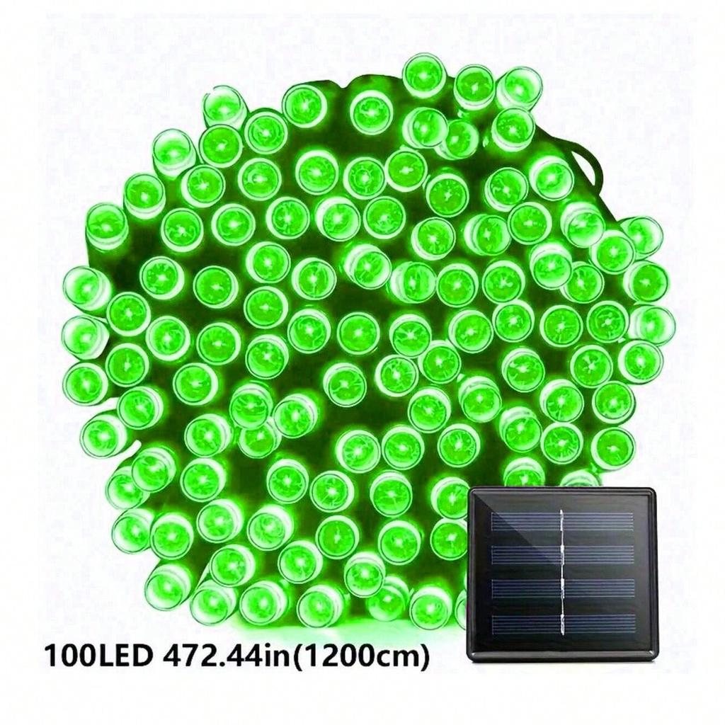 1PC 12M/39.37FT. 100 LED Halloween Solar String Light with 8 Modes Outdoor Waterproof Lamp For Indoor Yard Party Patio Decor