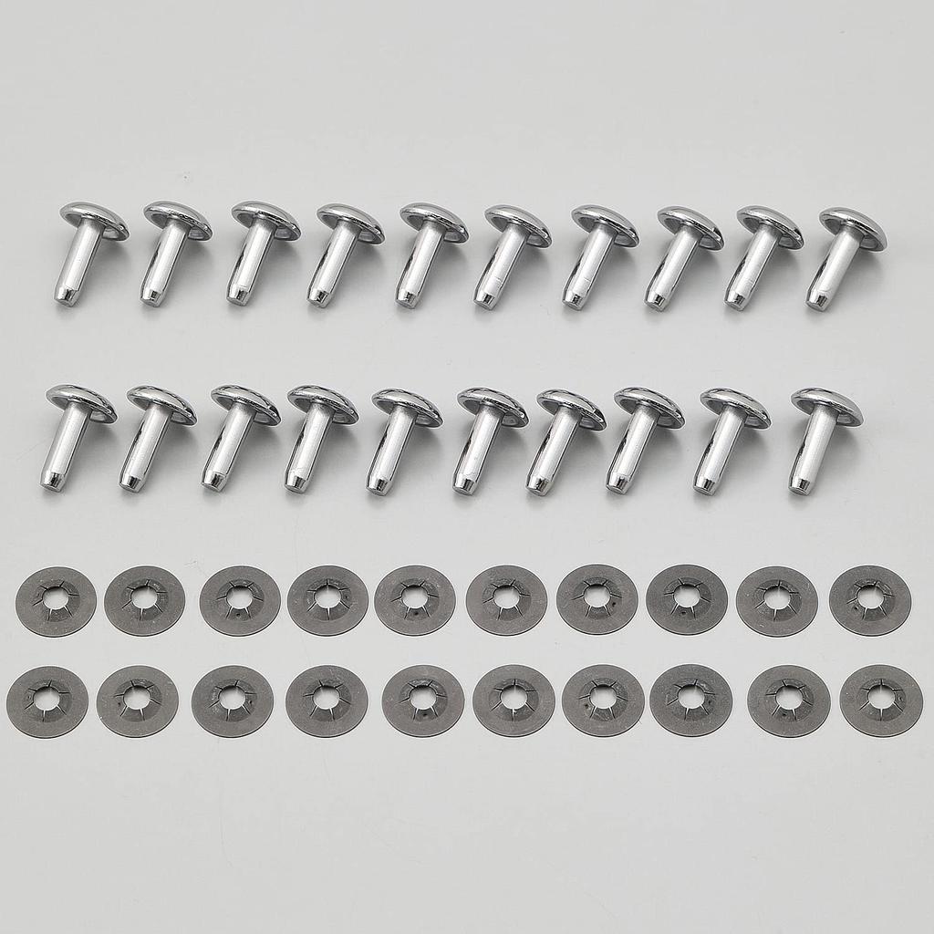 Daytona 31397 Conjunto de Rebites para Motocicleta, Assento, Couro, 20 Peças