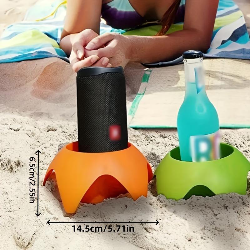 2pcs Portable beach cup holder, outdoor drinking cup holder, suitable for camping, picnicking, beach, mobile phone holder