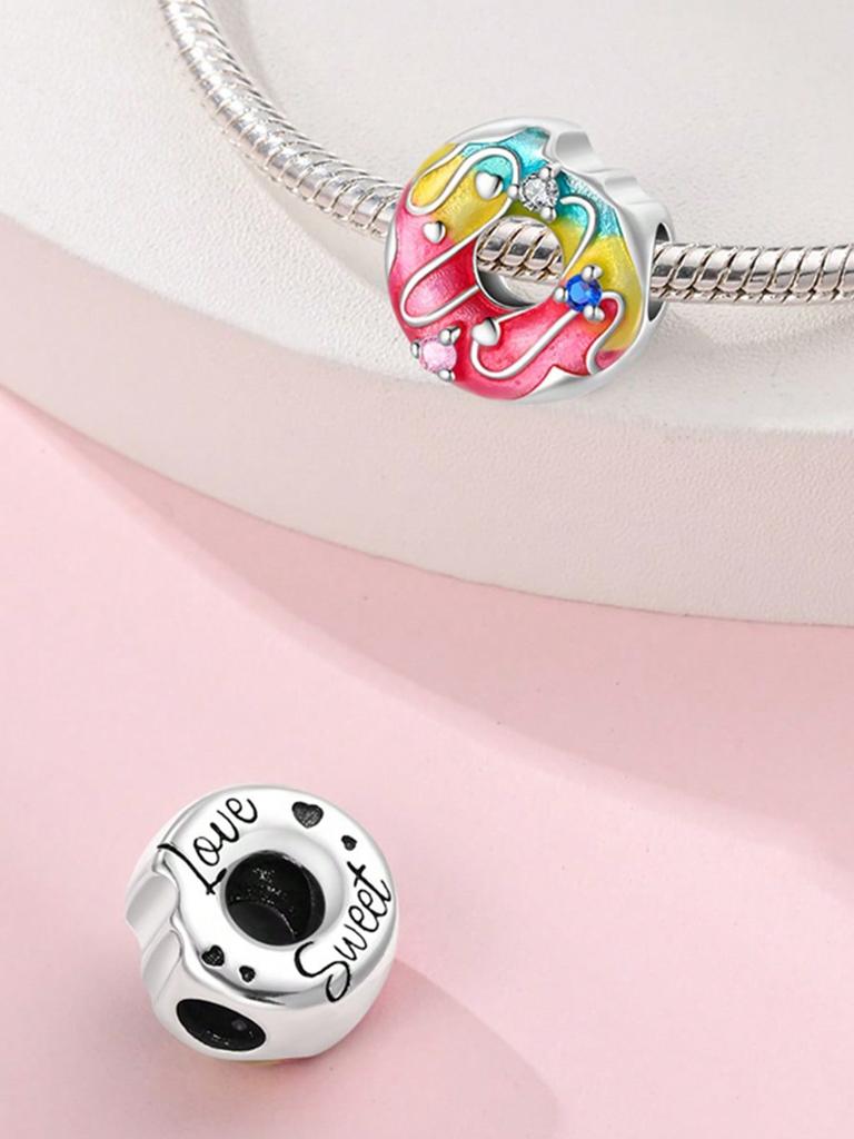 Birthday Cake Donuts Beads Charm Copper Plated Fit Charms Copperoriginal Bracelet For Jewelry Making Diy Charm