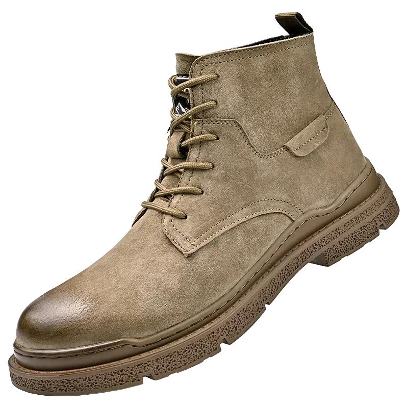 

Высококачественные мужские ботинки из натуральной кожи, универсальные кожаные ботинки для мужчин, мотоциклетные ботинки, повседневная мужская обувь для активного отдыха 44 хаки