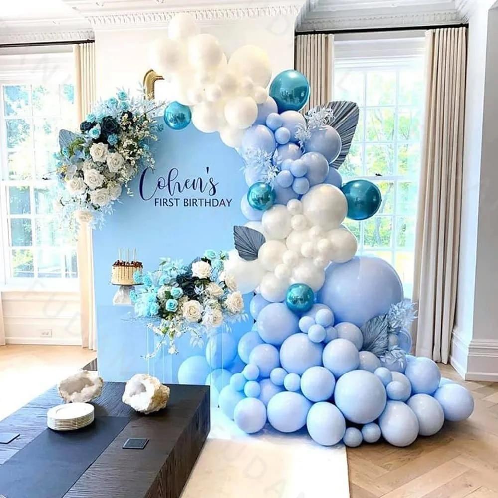 

99 шт. синий воздушный шар с макаронами, гирлянда, арка, комплект, украшение для дня рождения, латексный зеленый свадебный детский душ, детский воздушный шар для крещения