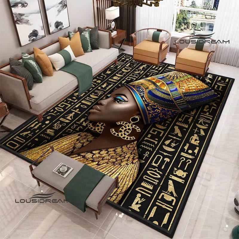 Kober s potiskem egyptských piktogramů Protiskluzový koberec koberce do obývacího pokoje předložka do předsíně dekorace do ložnice dárek k narozeninám