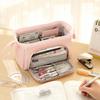 Large Capacity Portable Pencil Case Multi-Compartment Oxford Cloth Pencil Case Office Stationery Storage Desktop Organization