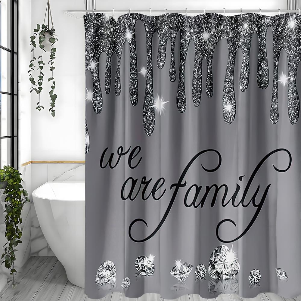 

Абстрактная бриллиантовая роскошная блестящая шторка для душа, декоративная шторка для душа для ванной комнаты, водонепроницаемая шторка для душа с крючками 90*180cm