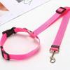 Solid Color Two-in-one Pet Car Seat Belt Nylon Lead Leash Backseat Safety Belt Adjustable Dogs Harness Collar Pet Accessories