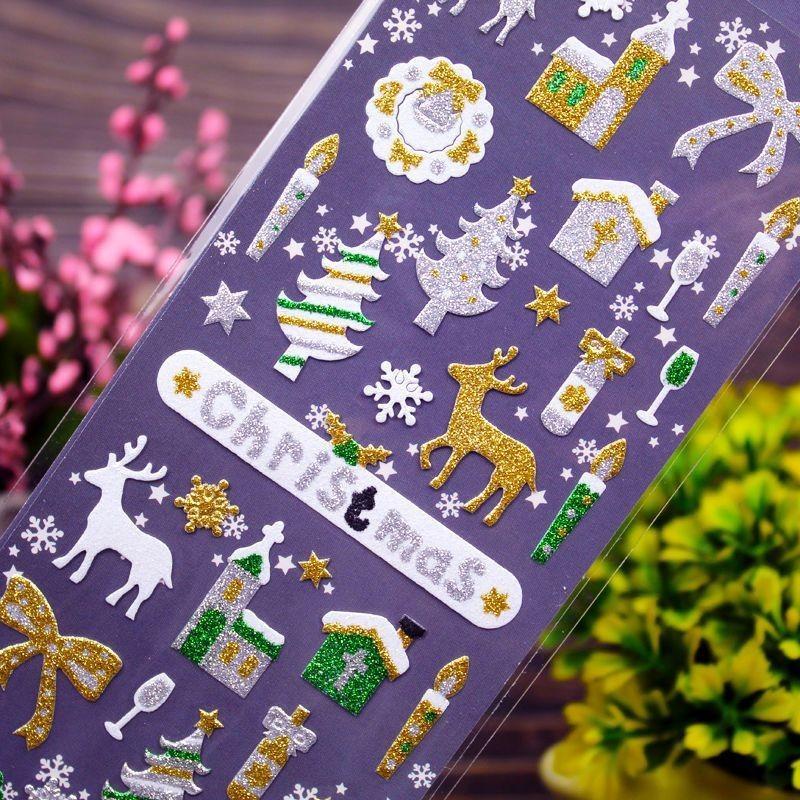 

Stickers Christmas Snowman Ornament Animal Kids Reward Gift Festival Garnish Style A