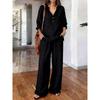 Women S Long Sleeve Solid Color Loose Casual Two Piece Set