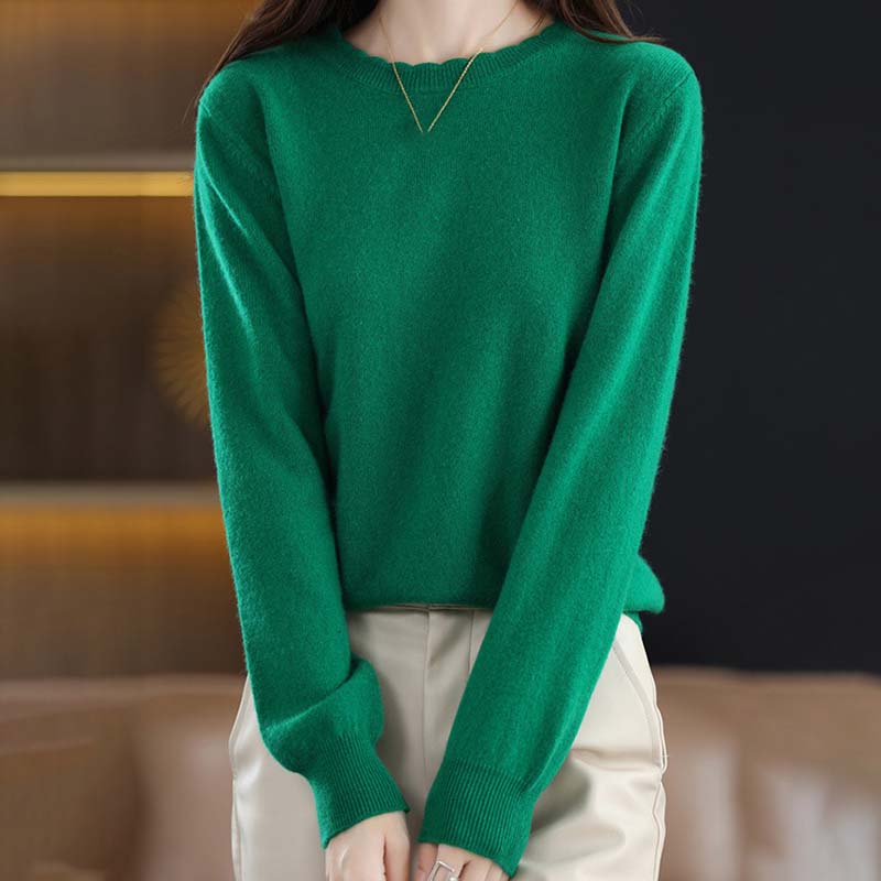 Women's Fashion Sweaters Casual Solid Color Print Autumn Winter Long Sleeve O Neck Loose Pullovers