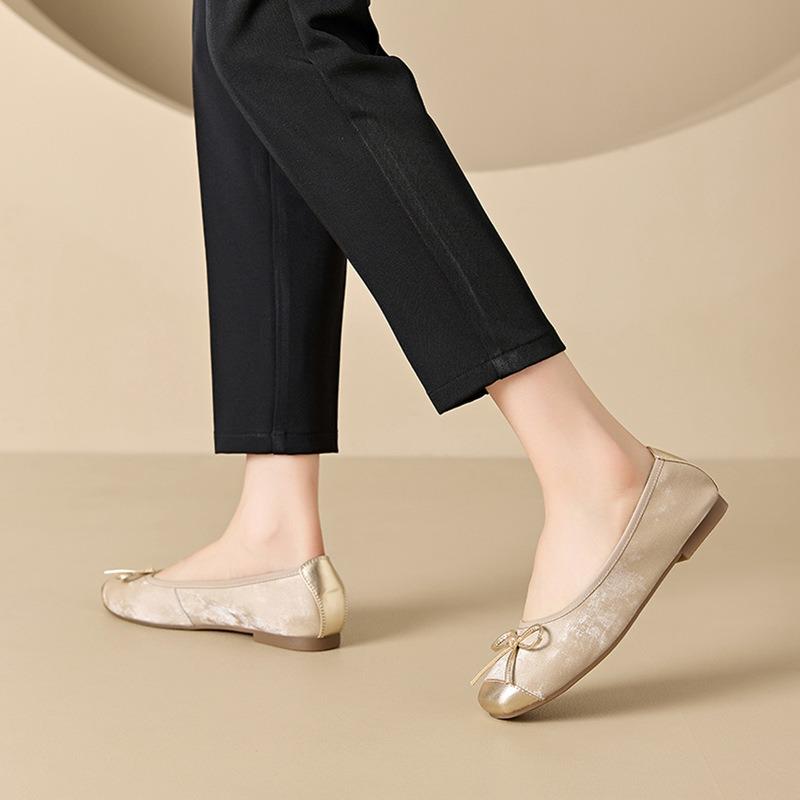 Leather Casual Egg Roll Shoes Women's Spring Soft-soled Sheepskin Non-slip Beef Tendon Sole Comfortable Single Shoes Women