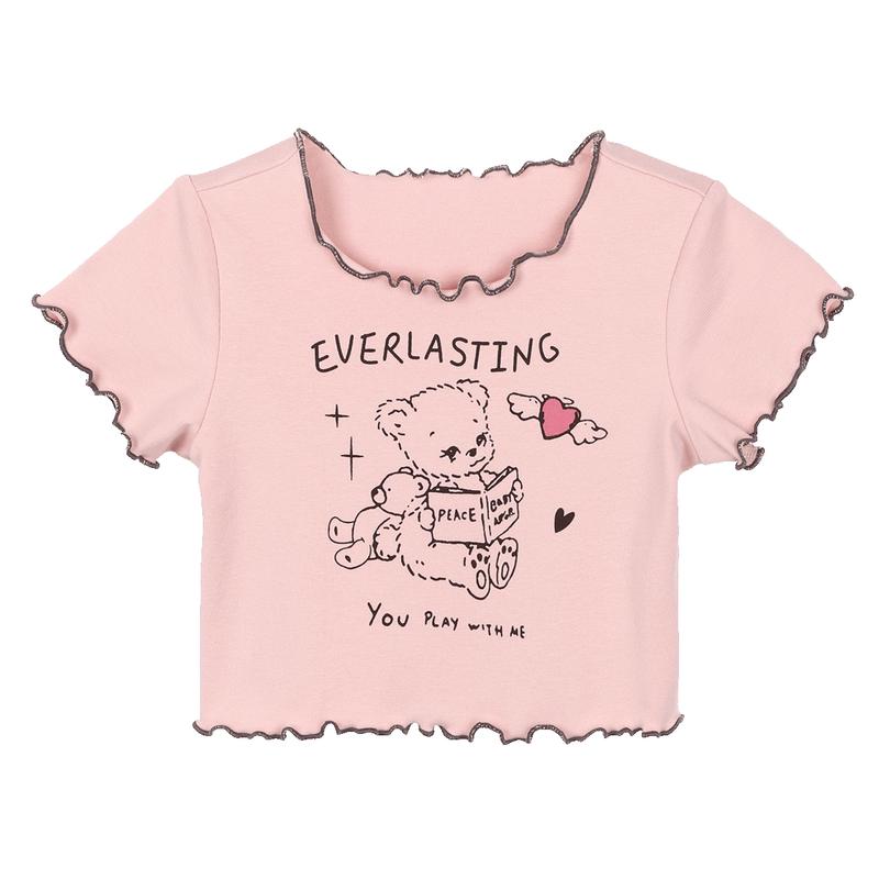 

Детская футболка для девочек LUSON с короткими рукавами и оборками 80