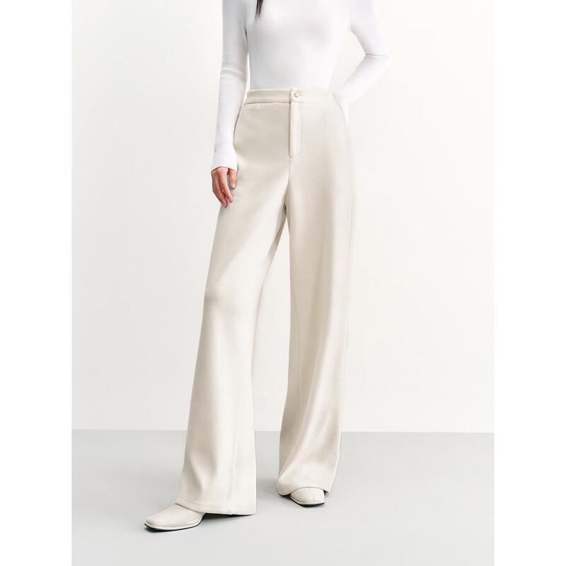 PEACEBIRD Women's High-Waist Chenille Wide-Leg Trousers