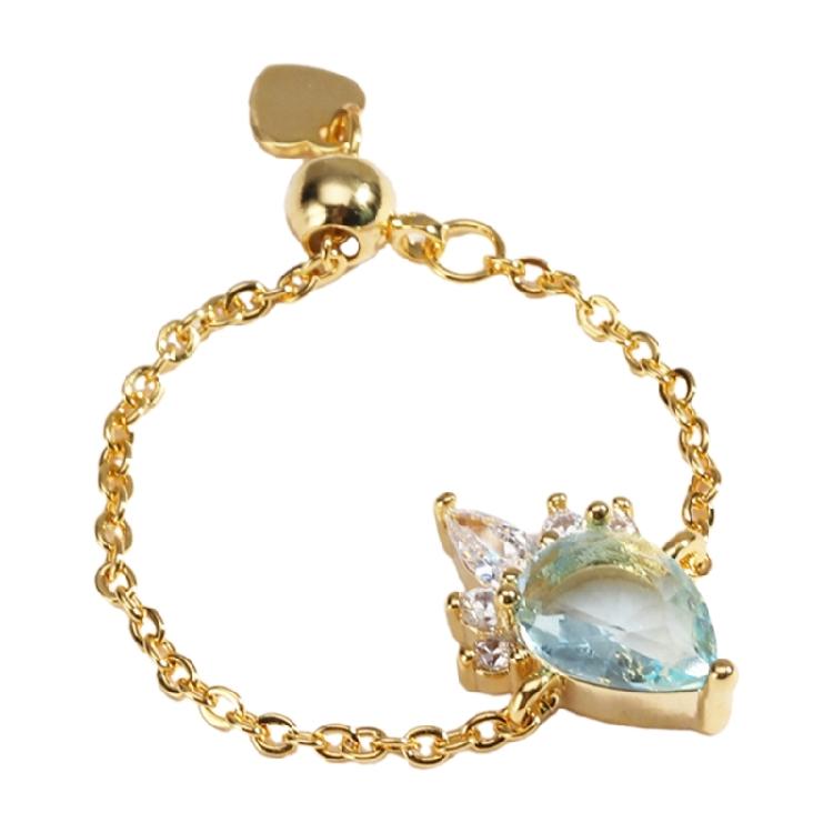 

Simple Teardrop Rings Adjustable Fashion Chain Rings Opening Rings Copper Texture Suitable for Wedding and Party Wear