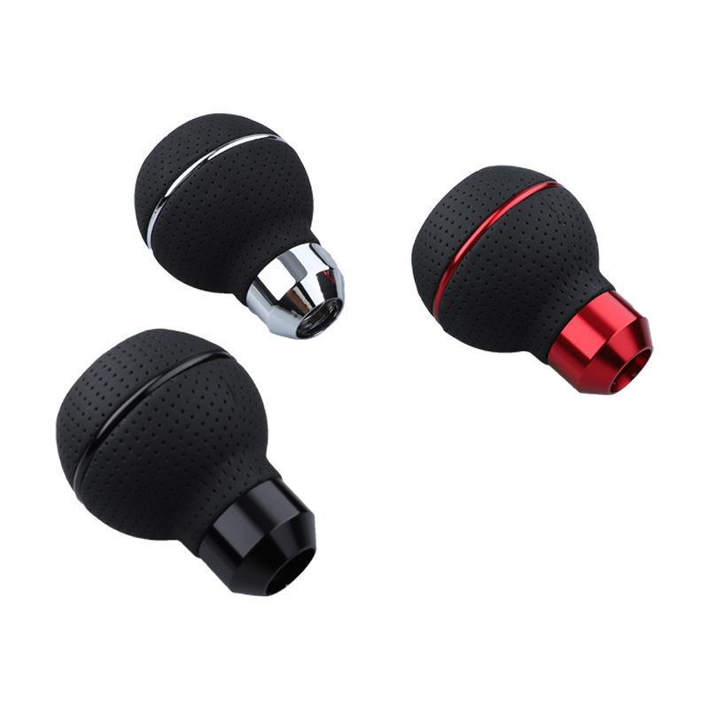 Universal 5-Speed Leather Car Gear Shift Knob Head Stick Shifter Lever Hand Ball With 8/10/12mm Screws for Manual Transmission