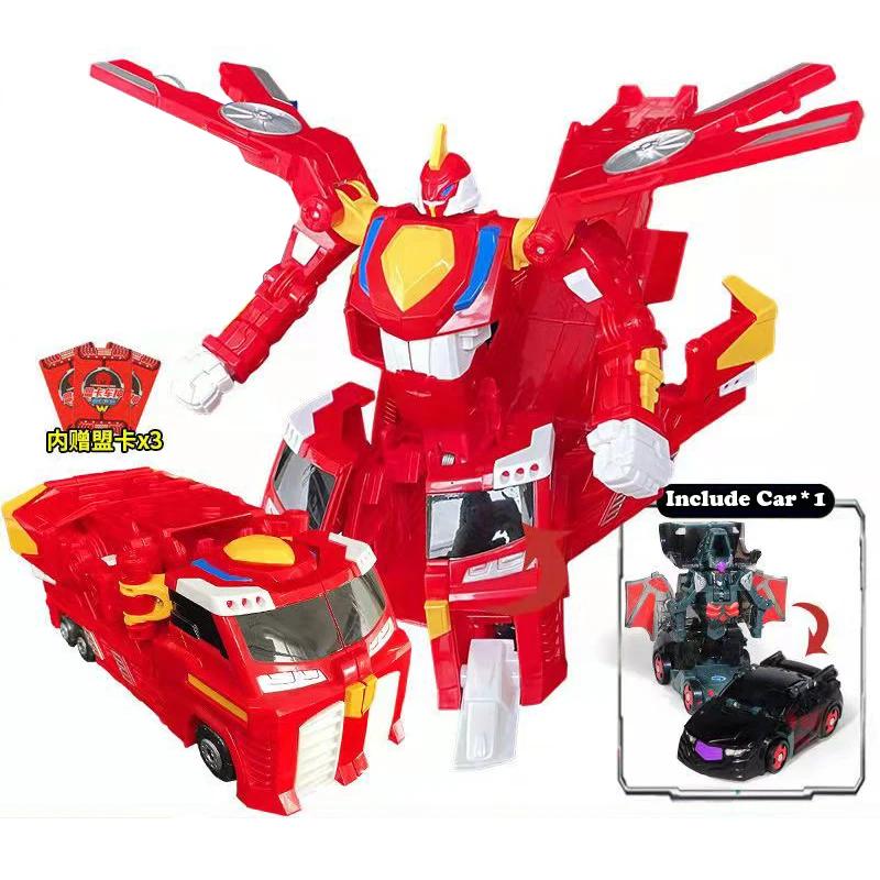 2022 Neues Turning Mecard Mega Drache Teryx Verwandlung LKW Roboter Cartoon Anime Auto Modell Spielzeug Kampfarena Fahrzeug + 3 Karten