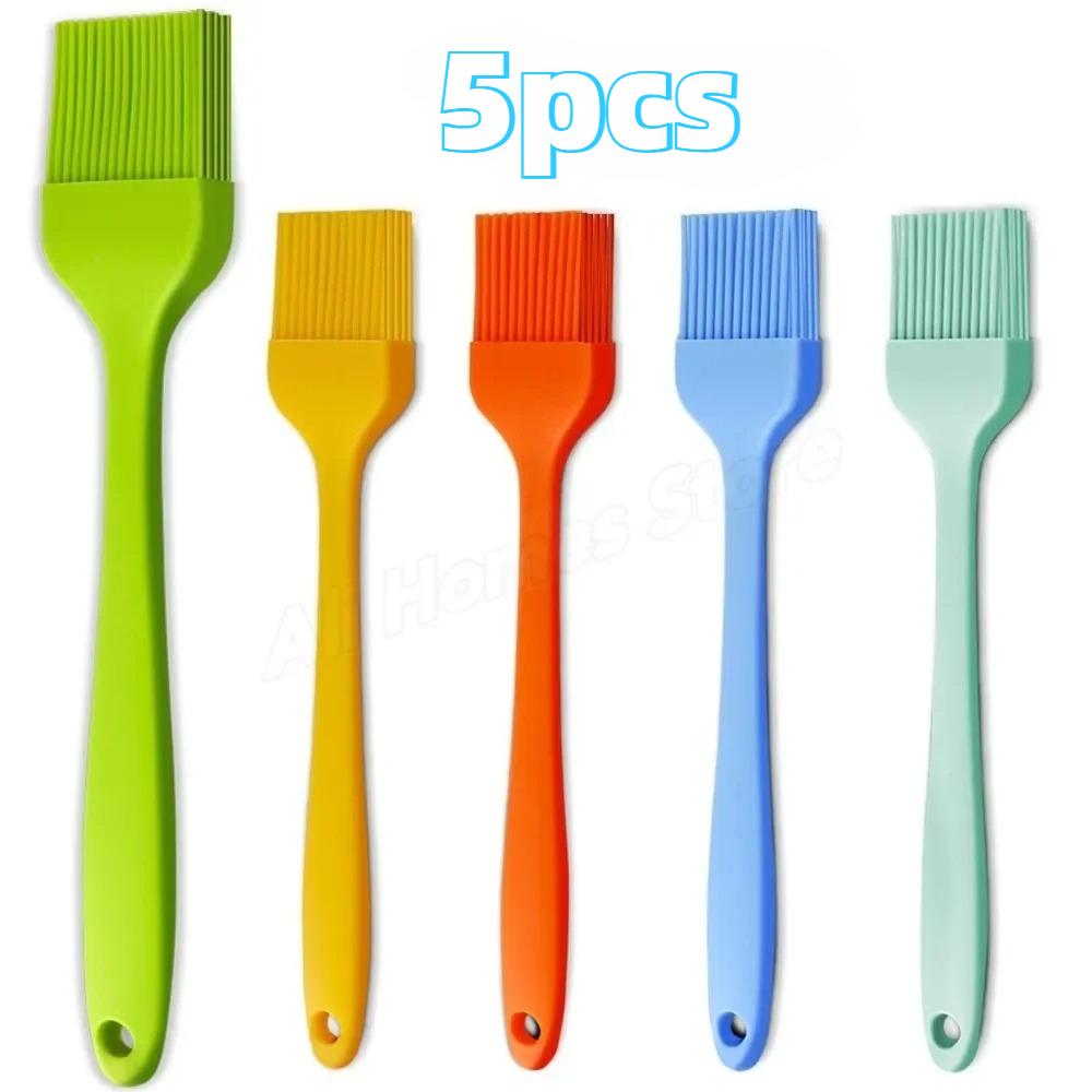 

10/5pcs Silicone Kitchen Brushes Heat Resistant for Cooking Grilling Suitable for Spreading on Pastries Cooking Oil Sauce Butter