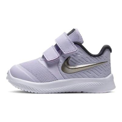 Star Runner 2 Klettverschluss Rutschfest Langlebig Niedrig geschnitten Freizeit Laufschuhe Baby Sneaker Hellviolett Silber AT1803-502