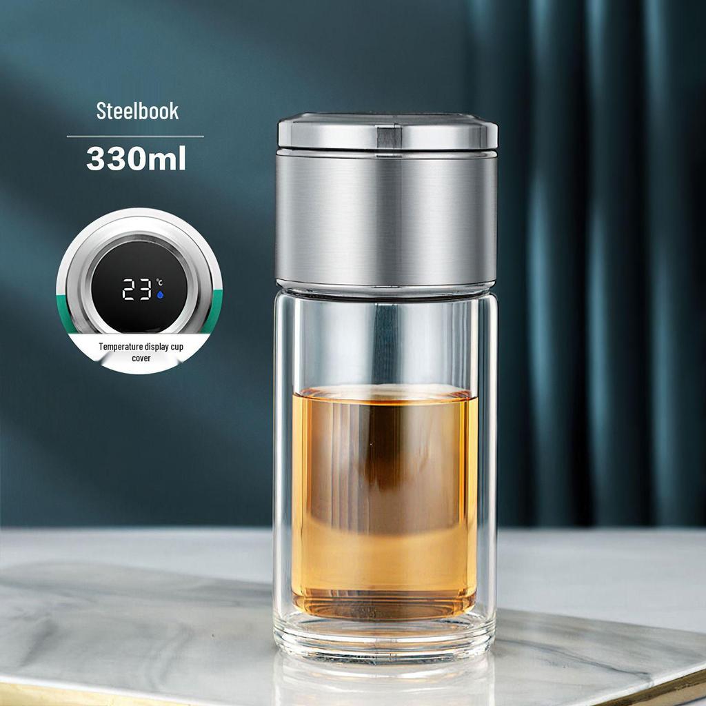 Mini Teacup with Double Layer Insulation and Tea-Water Separation – Portable Travel Glass
