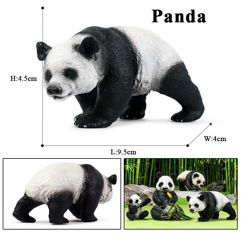 Oenux China Panda Bamboo Wild Animals Action Figures Model Figurine PVC Miniature Cute Decoration Education Collection Kid Toy