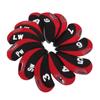 12 Pcs Golf Iron Head Cover Set Club Headcover Set with Numbers Red Fits Most Clubs