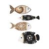 4Pcs/Set Nautical Wooden Fish Wall Decoration Farmhouse Rustic Fish Wall Art Sculpture Home Living Room Bathroom Wall Decorative Sign