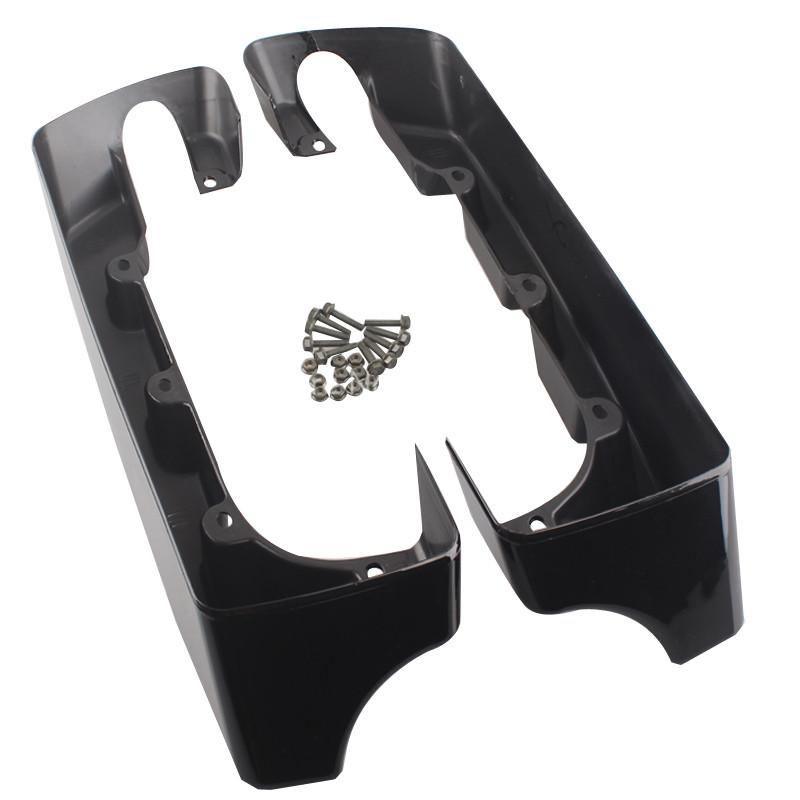 For Harley Touring Electra Glide Street Glide Road King Ultra Classic 1994+ Black Moto 4" Hard Stretched Saddle Bag Extension