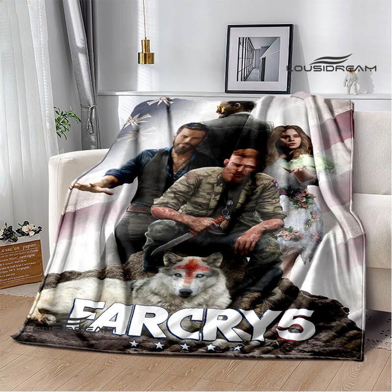 3D Spel Farcry Cartoon bedden met print Flens Warme deken zachte en comfortabele deken picknickdekens verjaardagscadeau