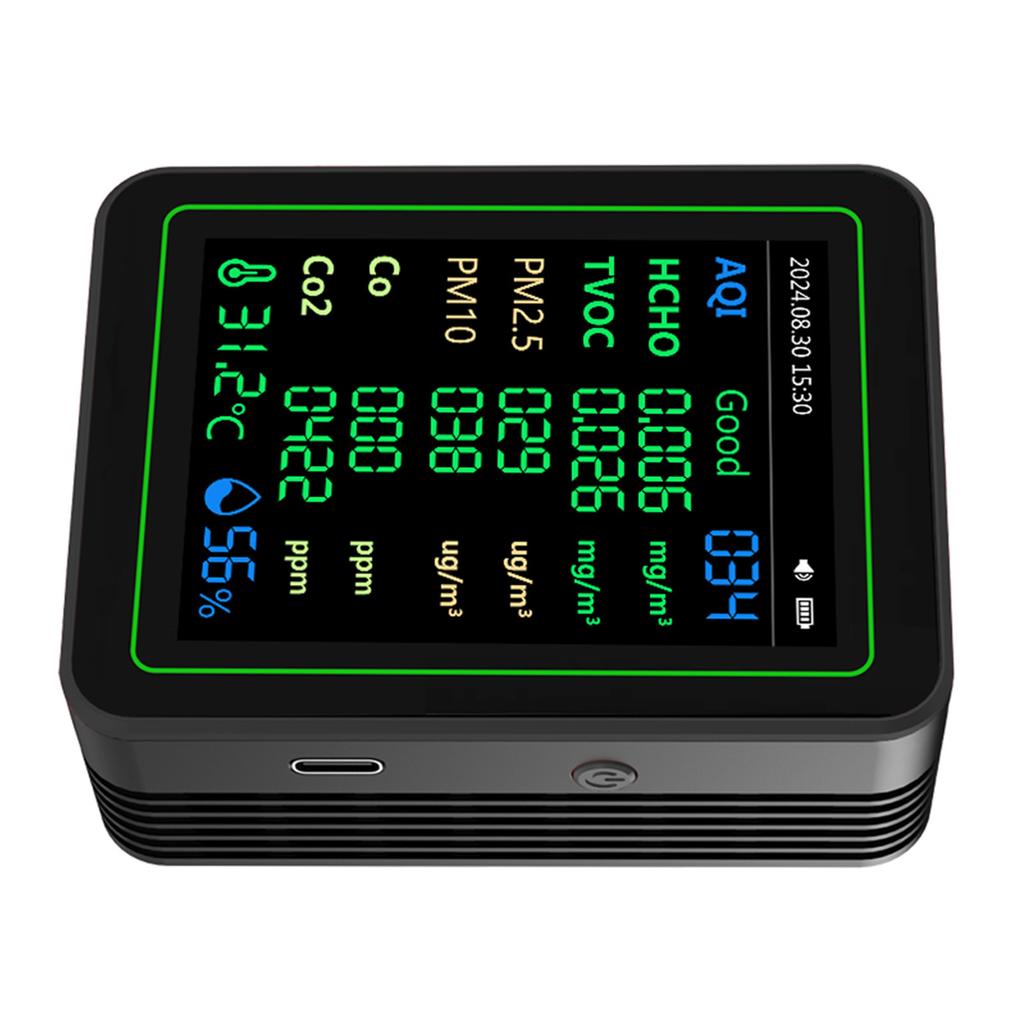 Quality CO2 HCHO TVOC PM2.5 PM10 Temperature Humidity Sensor Screen Quality Detector